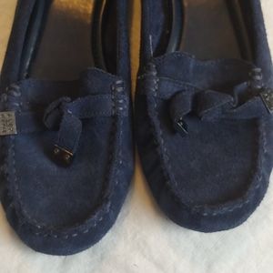 Alex Marie Blue Suede Tassel Flat Loafers